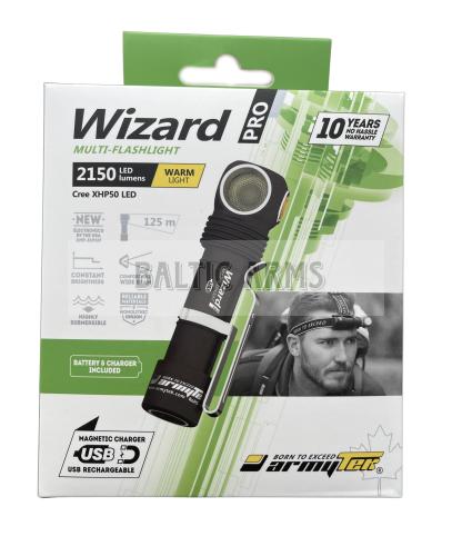 ARMYTEK Prožektorius WIZARD PRO MAGNET USB XHP50 Warm